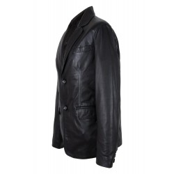 Heren leren blazer zwart Heren leren blazer zwart